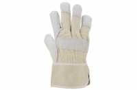 Grain leather gloves, thick leather, white, 12 pairs