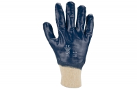 Nitrile-coated cotton-glove, fully coated, blue, 12 pairs