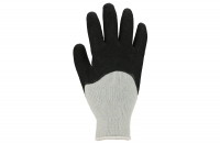Winter glove with latex coating, shrink roughened, white, 6 pairs
