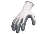 Polyester-glove with smooth nitrile coating