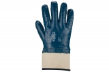 Baumwollhandschuhe mit Nitrilbeschichtung, vollbeschichtet, mit Stulpe, blau, 12 Paar