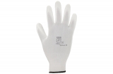 Fine knit glove with PU-coating, white, 12 pairs