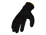 Fine knit glove with PU-coating, black, size 10